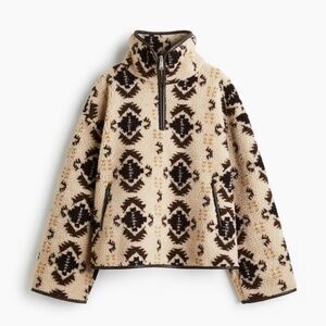 HALF ZIP TEDDY FLEECE JACKET